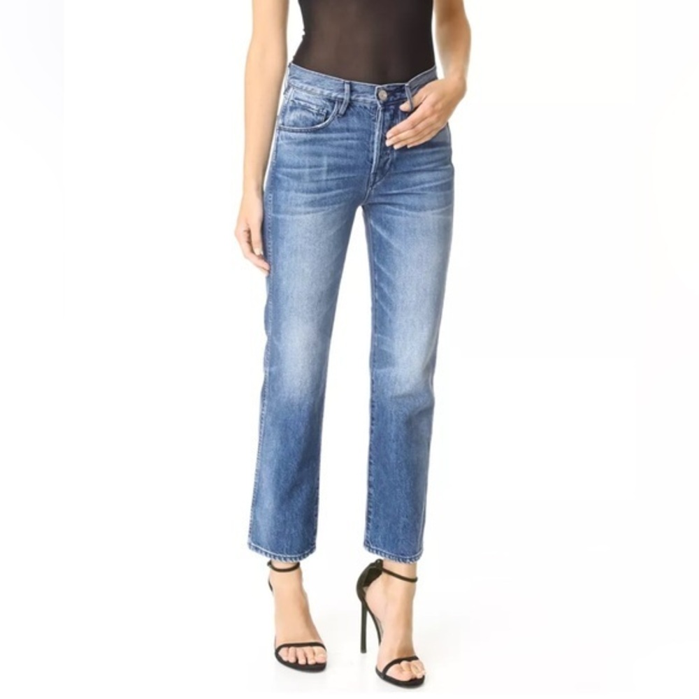 3X1 Malone Shelter Austin 100% Cotton High Rise Button Fly Crop Jean